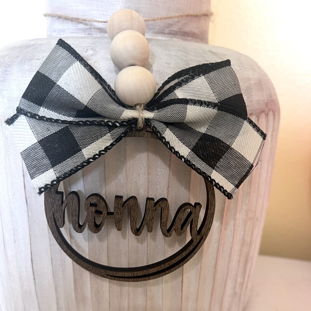 Nonna Checkered Rearview Mirror Charm Ornament